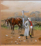 Exquisite Late C19th Victorian Watercolour of a Highwayman by George Wright (1860-1944) SOLD