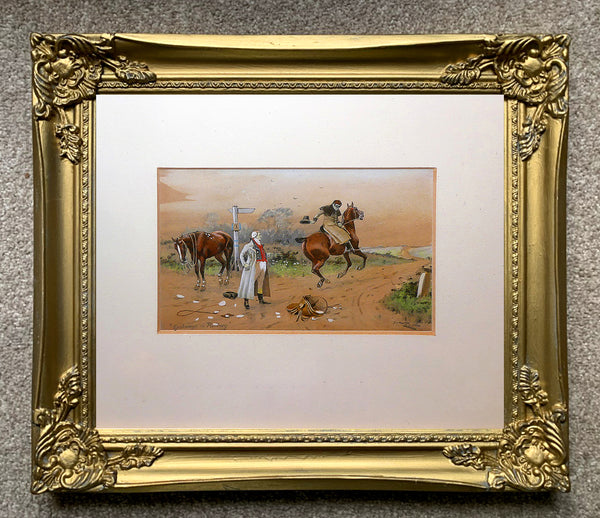 Exquisite Late C19th Victorian Watercolour of a Highwayman by George Wright (1860-1944) SOLD