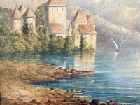 Fine Mid C19th Victorian Watercolour - Alpine Landscape Castle of Chillon - William Leighton Leitch SOLD