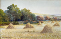 Fine Early C20th Edwardian Watercolour - "Haystacks" - George Oyston 1907 SOLD