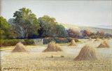 Fine Early C20th Edwardian Watercolour - "Haystacks" - George Oyston 1907 SOLD