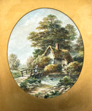 Beautiful C19th Victorian English School Watercolour - Rural Cottage by a Pond