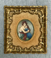 Delightful Late C19th Victorian Oil on Vellum Miniature of a Mother & Child SOLD