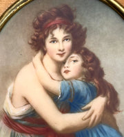 Delightful Late C19th Victorian Oil on Vellum Miniature of a Mother & Child SOLD