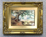 Exquisite C19th Victorian Watercolour "Young Girl in Woodland at Hemingford" by Edmund Morison Wimperis 1888   SOLD