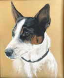 Delightful Edwardian Oil Pastel Portrait of a Fox Terrier SOLD