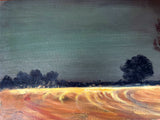 Beautiful Vintage English School Oil on Canvas Board - Norfolk Landscape at Dusk - "Cox" SOLD