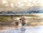 Excellent Early C19th Victorian Watercolour - Fisher Folk on The Beach - David Cox Jnr 1844 SOLD