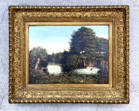 Excellent  C19th Victorian English School Oil on Canvas - Tranquil River Landscape SOLD