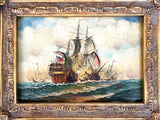 Fine Vintage English School Oil on Canvas - Battle of Trafalgar SOLD