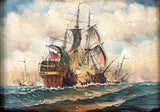 Fine Vintage English School Oil on Canvas - Battle of Trafalgar SOLD