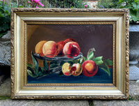 Exquisite Early C20th Edwardian Oil on Artists Board - Still Life with Fruit SOLD