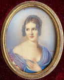 Exquisite Vintage Miniature Oil Portrait of an C18th Lady SOLD