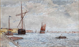 Superb C19th Victorian Watercolour - "Timber Ship Gorleston" - George Stanfield Walters (1838-1924)