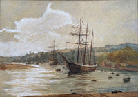 Fine C19th Victorian Watercolour - "At Anchor" by C.Davenport 1874 SOLD