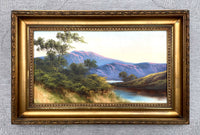 Fine C19th Victorian Scottish School Gouache on Artists Board - Sheep Grazing by a Highland Loch SOLD