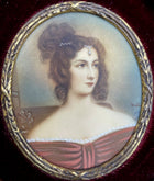 Beautiful Vintage Oil on Vellum Portrait Miniature of an elegant Lady SOLD
