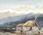 Fine C19th Victorian Watercolour - Cattle by a Croft - Edward Tucker (1825-1909) SOLD