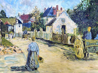 Exquisite Early C20th French Impressionist Oil on Artists Canvas Board - Street Scene SOLD