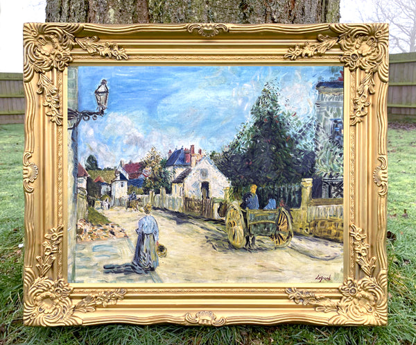 Exquisite Early C20th French Impressionist Oil on Artists Canvas Board - Street Scene SOLD