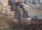 Excellent C19th Victorian Orientalist Watercolour by Henry Bacon (1839-1912) Figures by a Desert Ruin SOLD