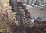 Excellent C19th Victorian Orientalist Watercolour by Henry Bacon (1839-1912) Figures by a Desert Ruin