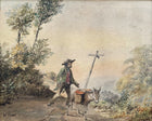 Fine C19th Victorian Watercolour - Traveller with a Donkey - W.Hunt SOLD