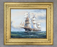 Fine Large Vintage Marine Oil on Canvas - Clipper in full Sail - James Hardy SOLD