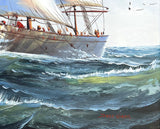 Fine Large Vintage Marine Oil on Canvas - Clipper in full Sail - James Hardy SOLD