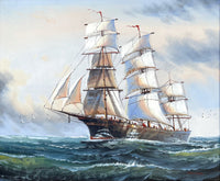 Fine Large Vintage Marine Oil on Canvas - Clipper in full Sail - James Hardy SOLD