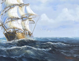 Fine Large Vintage Marine Oil on Canvas - Tea Clipper "Off the Coast" by James Hardy SOLD