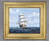 Fine Large Vintage Marine Oil on Canvas - Tea Clipper "Off the Coast" by James Hardy SOLD