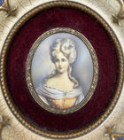 Beautiful Vintage Oil on Vellum Portrait Miniature of an elegant Lady SOLD