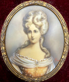Beautiful Vintage Oil on Vellum Portrait Miniature of an elegant Lady SOLD