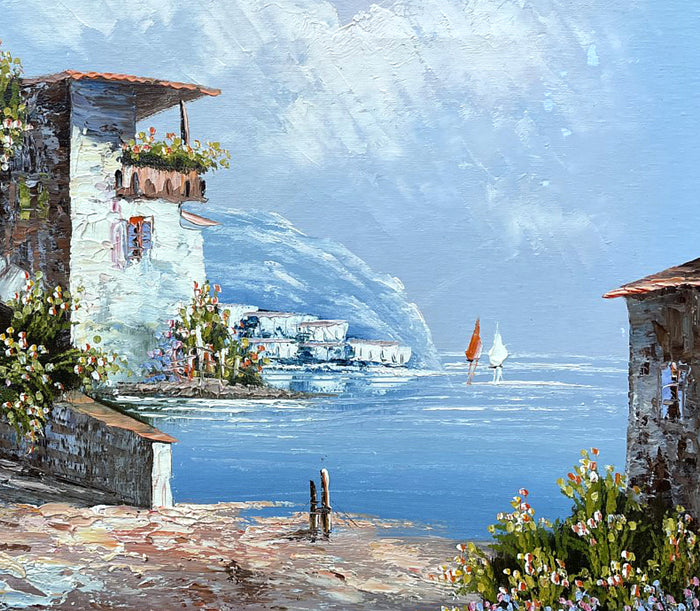Fine Vintage Mid C20th Impressionist Oil on Canvas Board - Sorrento SOLD