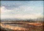Fine Vintage Mid C20th Oil on Board - Extensive Landscape with Cattle