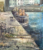 Superb Vintage Mid C20th Scottish School Oil on Board - Harbour Scene by Torquil McLeod (1933-2002)  SOLD