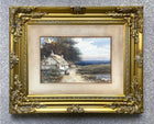 Beautiful C19th Victorian Watercolour 0f a Woman by a Cottage - Arthur Verey (1856-1920) SOLD