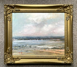 Beautiful Vintage C20th French Impressionist Oil on Board - Regatta at the Beach