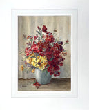 Beautiful Vintage Mid C20th Watercolour - Mixed Flowers in a Bowl SOLD