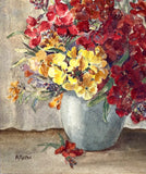 Beautiful Vintage Mid C20th Watercolour - Mixed Flowers in a Bowl SOLD