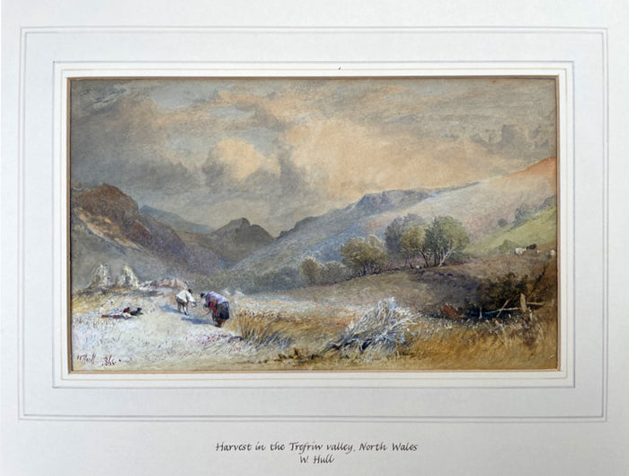 Beautiful C19th Victorian Watercolour - Harvest in the Trefriw Valley 1865 - William Hull (1820-1880) SOLD
