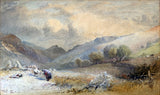 Beautiful C19th Victorian Watercolour - Harvest in the Trefriw Valley 1865 - William Hull (1820-1880)