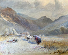 Beautiful C19th Victorian Watercolour - Harvest in the Trefriw Valley 1865 - William Hull (1820-1880) SOLD