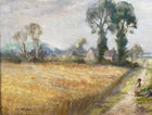 Superb Large Vintage Mid C20th British Impressionist Oil on Canvas by Morgan J Rendell (1896-1980) "Harvest Time" SOLD