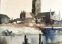 Fine Mid C20th Watercolour of a Church by Edward Wesson (1910-1983)