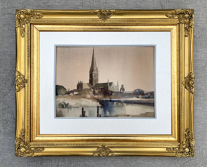 Fine Mid C20th Watercolour of a Church by Edward Wesson (1910-1983) SOLD
