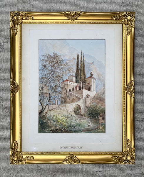 Fine C19th Victorian Watercolour of the Madonna Della Pace