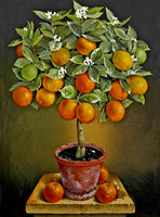 Fine Oleograph on Canvas Still Life of an Orange Tree