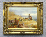 Fine Large Oleograph on Canvas of a Partridges in an extensive Landscape